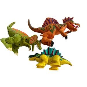 Lot 3 Imaginext DINOSAURS SPINY Dimetrodon Walking Roar SURGE Raptor Spinosaurus